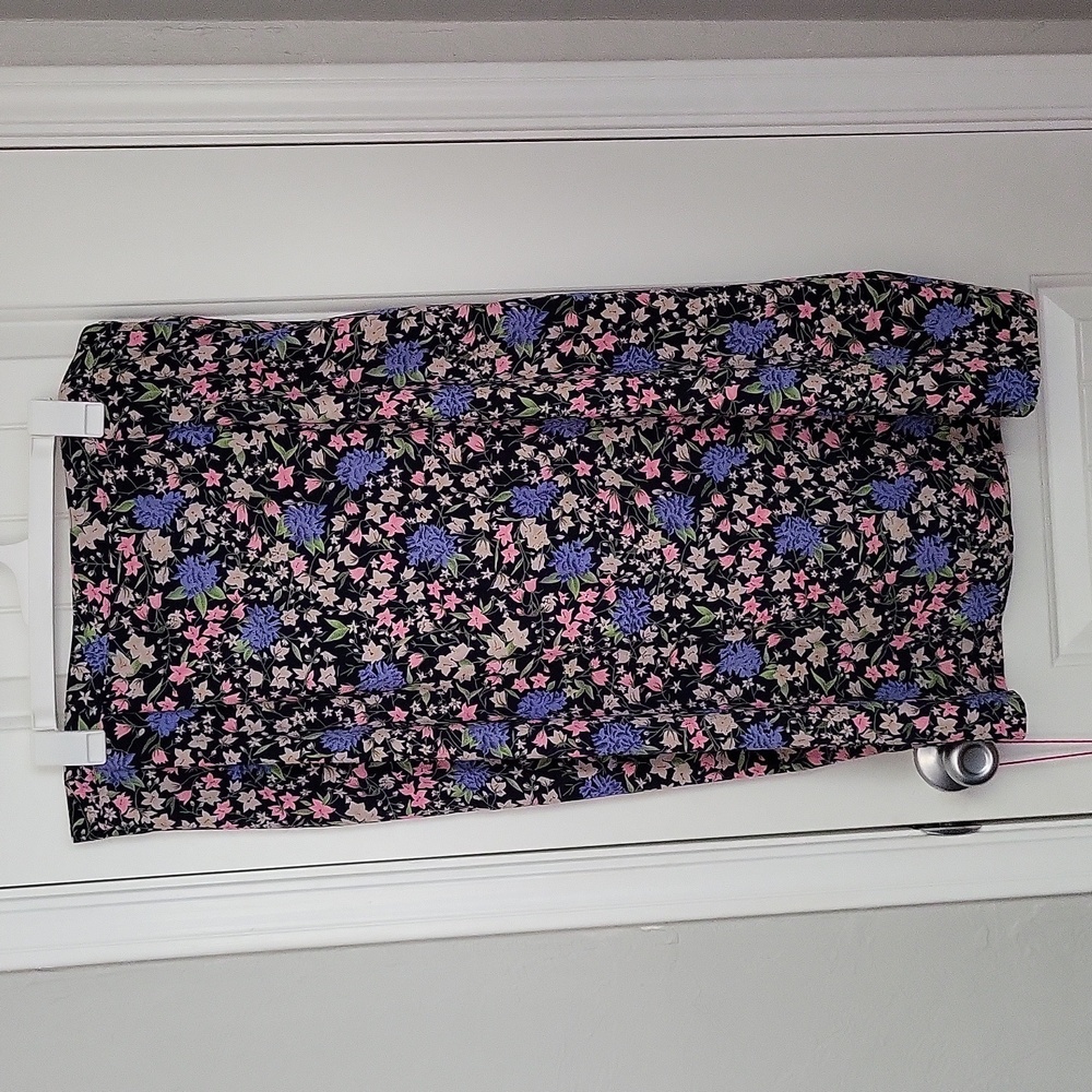 80s Vintage Floral Midi Skirt